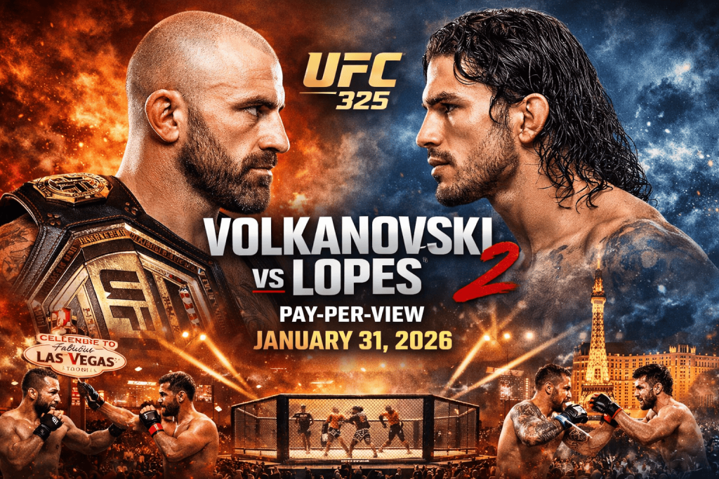 UFC 325 Volkanovski vs. Lopes 2 PPV Pay Per View 1/31/26 – 31st January 2026